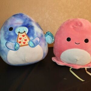 Squishmallows 8” in Cute Blue and Pink Plush Set